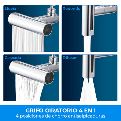 Grifo giratorio con cascada para extensión 4en1