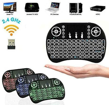 Mini teclado inalámbrico con ratón Touchpad retroiluminación LED