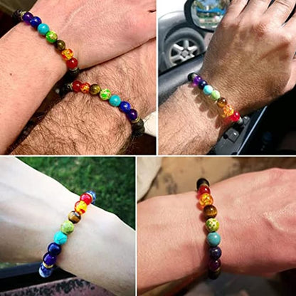 Pulseras de roca de lava 7 chakras